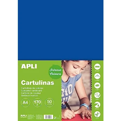 Image of APLI 14243 Dark Blue Card A4 170 g 50 Sheets