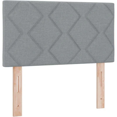 Image of vidaXL LED Headboard Diamond Blocks Design Light Grey 80 cm Fabric