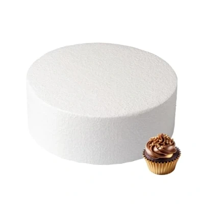 Image of Culpitt 12&quot; x 5&quot; Round Cake Dummy, Straight Edge Form, Practice Decorating or Use for Creating Long Lasting Displays, Smooth Polystyrene