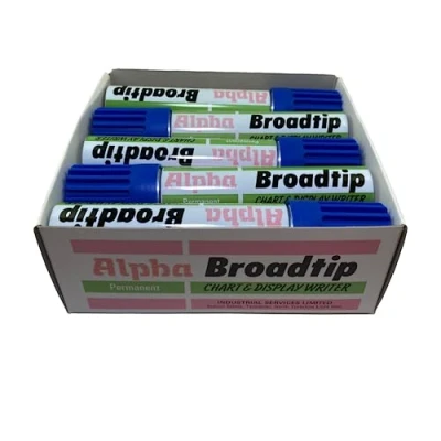 Image of SureMark Alpha Broadtip Jumbo Permanent Marker Blue Box of 10