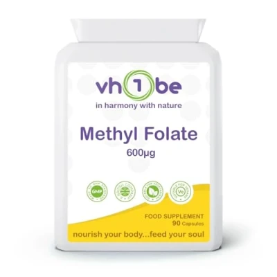 Image of Folic Acid 600µg 90 Capsules as Quatrefolic Methyl Folate 5 MTHF Supplement