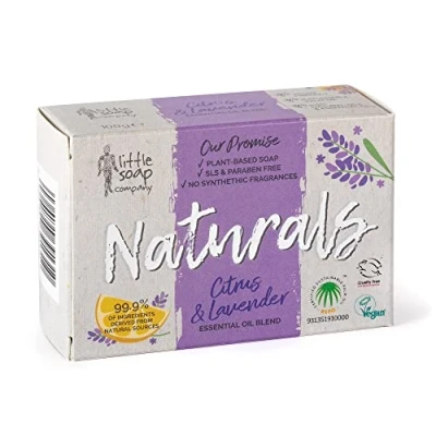 Image of Little Soap Company Naturals Range Bar Vegan, Cruelty Free, No SLS or Parabens, Refreshing Cleansing bars, Natural Eco Friendly Body &amp; Hand Soap, 100g (Citrus Lavender)