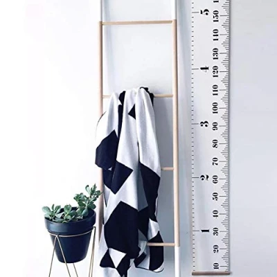 Image of Bestmall Baby Growth Chart Canvas Wall Hanging Measuring Rulers for Kids Boys Girls Room Decoration Nursery Removable Height and 7.9 x 79 inch