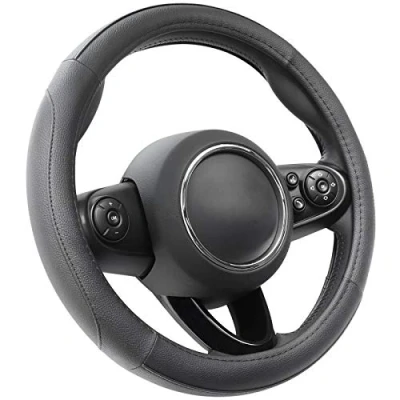 Image of COFIT Microfiber Leather Steering Wheel Cover Breathable Anti slip Universal Protective Wrap Car Interior Decor Accessories Size S 35.5 36cm Black