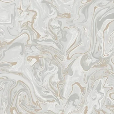 Image of Fine Decor Marble Natural Grey Silver Metallic Paste The Paper Wallpaper