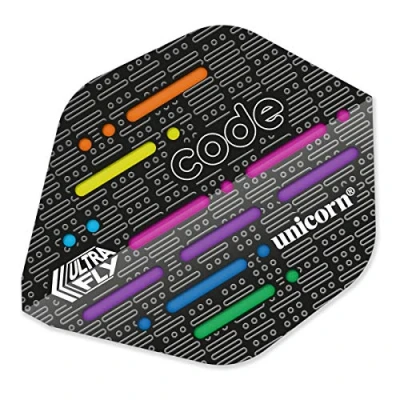 Image of Unicorn UltraFly Dart Flights Code DNA Design Ultra Durable 75 Micron Polyester PET Aspect Ratio Type 1 Shape