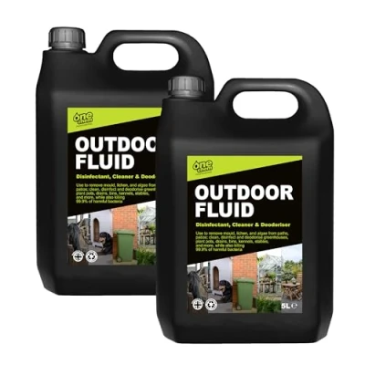 Image of One Chem Professional Outdoor Fluid 2 x 5 Litres, Kills 99.9% Bacteria, Disinfects Greenhouses, Plantpots, Drains, Bins, Kennels, Stables, DEFRA Approved