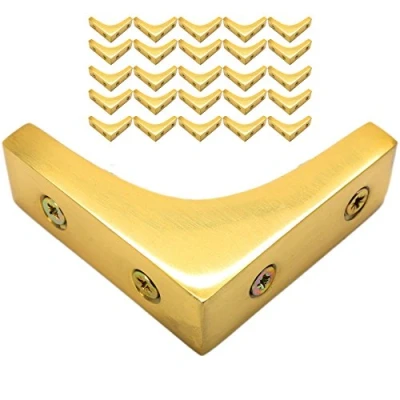 Image of 25x Solid Brass Corner Bracket 2&quot; Right Angle