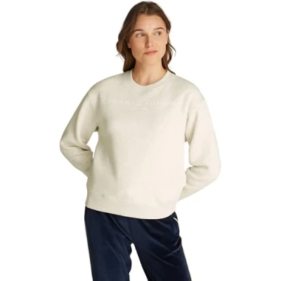 Image of Tommy Hilfiger CORP LOGO Sweatshirt oatmeal, Women&#039;s, Size: XS, Oatmeal