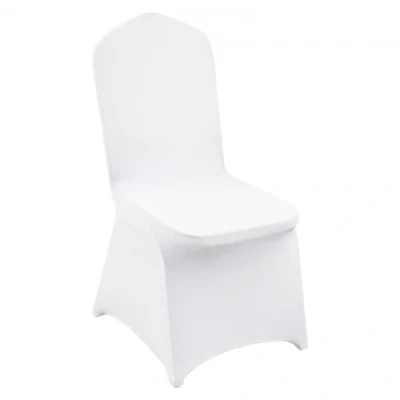 Image of VEVOR Stretch Spandex Folding Chair Covers, Universal Fitted Cover, Removable Washable Protective Slipcovers, for Wedding, Holiday, Banquet, Party, Celebration, Dining (12PCS White)