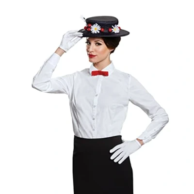 Image of Disguise 66131 Mary Poppins Accessory Kit Costume, Black, One Size Adult