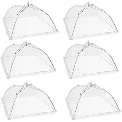 Image of Pop Up Mesh Food Covers Tent Umbrella for Outdoors, Screen Tents, Parties Picnics, BBQs, Reusable and Collapsible (6 White)