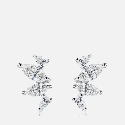 Image of Carat London Kira White Gold Plated Sterling Silver Stud Earrings