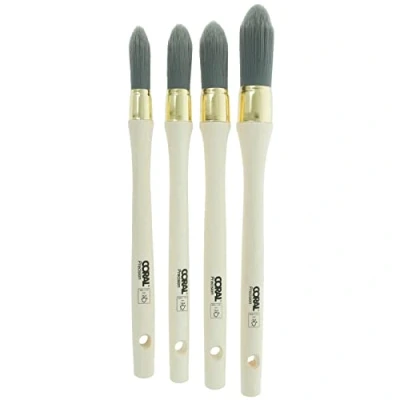 Image of Coral Precision Round Sash Paint Brush Set X 4 Synthetic 15mm,18mm,21mm,25mm