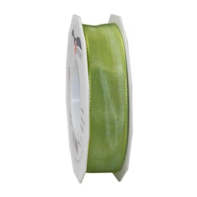 Image of Präsent Lyon Wired Taffeta Ribbon Pistachio 25 mm Width, m Length