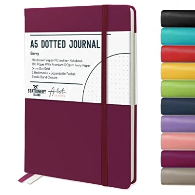 Image of STATIONERY ISLAND Bullet Dotted Journal A5, Hardcover Notebook, Thick 120gsm Paper 180 Pages Notebook