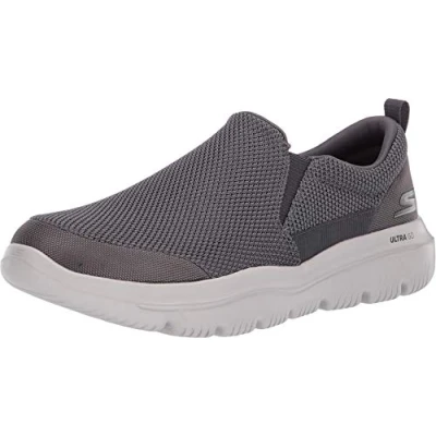Image of Skechers Men&#039;s Go Walk Evolution Ultra Impeccable Sneaker, Charcoal Textile, 6.5 UK X Wide