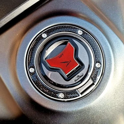 Image of Resin Bike Motorcycle 3D Stickers Compatible with Honda Hornet 750 2023. Tank Cap Protection from Bumps and Scratches. Red Metallic Gadget Moto