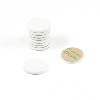 Image of White Painted Mild Steel Disc with 3M Self Adhesive for Arts, Crafts, Model Making, DIY and Hobbies 16mm dia x 2mm thick Pack of 100