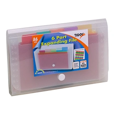 Image of 1 x A6 Small Expanding 6 Part File Folder Stud Wallet Case Organiser