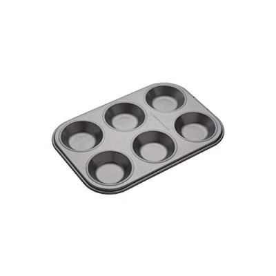 Image of Master Class Non Stick Six Hole Shallow Baking Pan 24 x 16cm