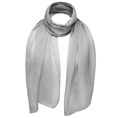Image of Basic Sense Plain Chiffon Soft Sheer Scarf, Grey