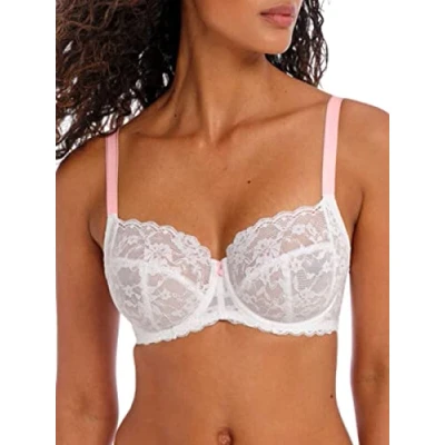 Image of Freya Womens Offbeat Side Support Bra White Polyamide Size 28DD
