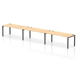 Image of Impulse Bench Single Row 3 Person 1800 Black Frame Desk Maple