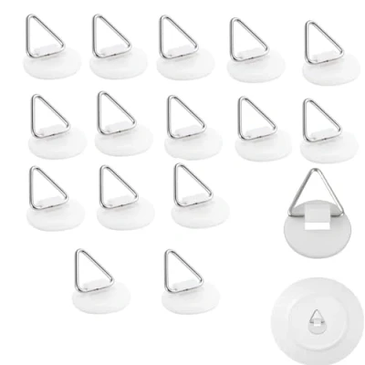 Image of 15 Pcs Round Invisible Adhesive Plate Hanger， Wall Hangers，Vertical Holders for Wall, Hangers Pictures Art Decor，for Display, Home, Office, Kitchen