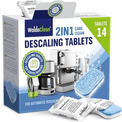 Image of Descaling tablets for bean to cup coffee machines 14 tabs compatible with Tassimo, Delonghi, Nespresso, Lavazza