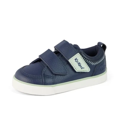 Image of Kickers Boy&#039;s Unisex Kids Tovni Twin Zigzag Shoes, Navy, 5 UK Child