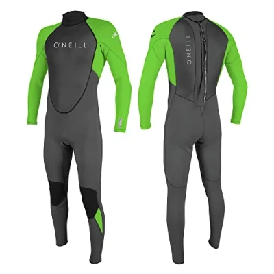 Image of O&#039;Neill Wetsuits Men&#039;s Reactor 2 3/2 Back Zip Full Wetsuit, Graph/Dayglo, L UK