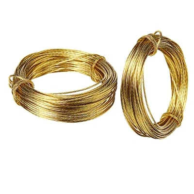 Image of Brass Picture Hanging Wire Cable Cord Wall Hanger for Pictures Photo Frame Strings 6 Meter Mirror Decoration DIY Heavy Duty