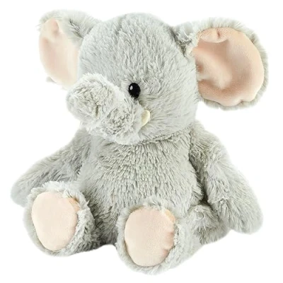 Image of Warmies Plush Elephant Microwavable Weighted Teddy with French Lavender Scent, Hot or Cold for Cool Relaxation and Warm Relief