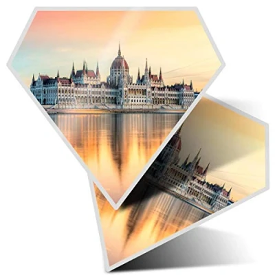 Image of 2 x Diamond Stickers 7.5 cm Budapest Parliament Hungary Fun Decals for Laptops,Tablets,Luggage,Scrap Booking,Fridges, #21296