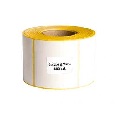 Image of MDlabels White thermal labels on a roll, 58 x 43 mm, 800 pieces, sleeve 40 permanent adhesive, for barcodes