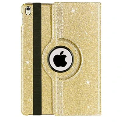 Image of MOBISTAR Case for iPad Mini 1 2 3 Smart Cover 360 Glitter Rotating Ultra Slim Lightweight 7.9&quot; Apple Mini, 2, (Glitter Gold Case)