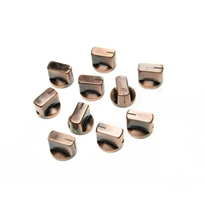 Image of KAISH Pack of 10 Guitar AMP Effect Pedal Knobs Pointer Knob with Set Screw Bronze