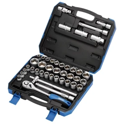 Image of Draper Combined MM/AF Socket Set, 1/2&quot; Sq. Dr. (41 Piece)