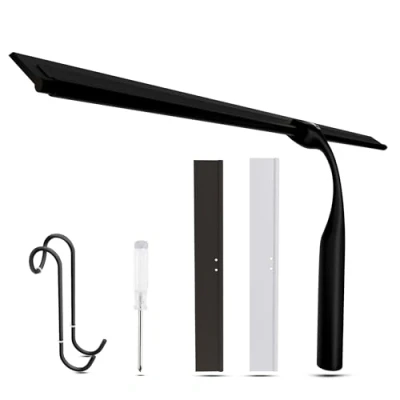 Image of Wunset 40 cm Black Shower Squeegee, Large Window Squeegee 6 Pieces Set Including 2 Replacement Silicone Lips, Cleaner for Doors and Various Smooth Surfaces (40 cm, Black)