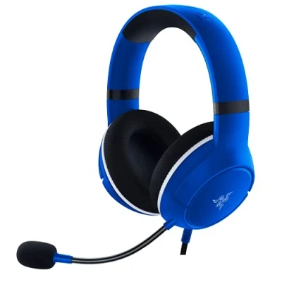 Image of Razer Kaira X Wired Headset for Xbox Series XS, One, PC, Mac &amp; Mobile Devices: TriForce 50mm Drivers HyperClear Cardioid Mic Memory Foam Ear Cushions On Controls Shock Blue