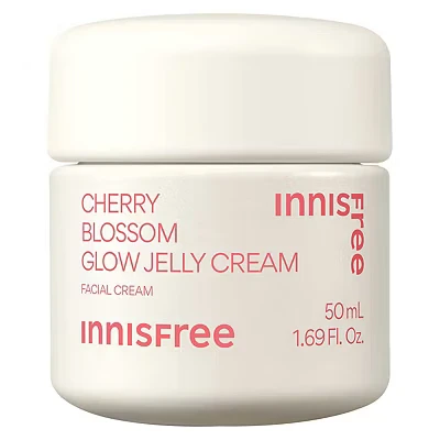 Image of INNISFREE Cherry Blossom Glow Jelly Cream, Lightweight Hydrating Korean Moisturiser, Instant Hydration for Bright, Clear, Radiant Skin, 50ml