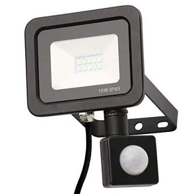 Image of LITECRAFT Langton Floodlight Outdoor 10 Watt LED with PIR Motion Sensor Black