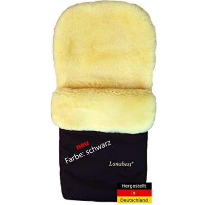 Image of Lanabest Lambskin Foot Muff in Black Low Harmful Substances Made Germany Öko Tex Medical Tanning Factory fresh