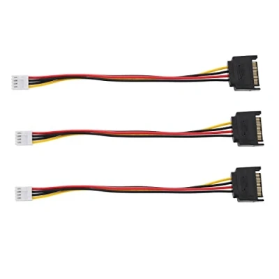 Image of OTOTEC 3Pcs 4 pin Floppy Drive to 15 SATA Male Power Cable Port 15pin Driver Wire Electrical Accessories 20cm