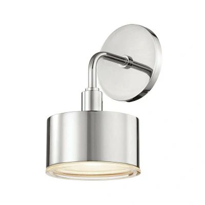 Image of Nora 1 Light Wall Sconce Polished Nickel, Glass