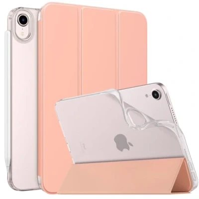 Image of MoKo Case Fit New iPad Mini 7 (A17 Pro) 2024, 6th Generation 2021 (8.3 inch), 6 Case, Soft TPU Translucent Frosted Back Cover for 7th, Apricot Orange