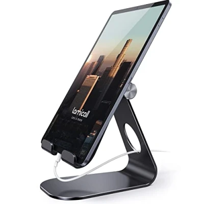 Image of Lamicall Tablet Stand, Adjustable Holder Desktop Stand Dock Compatible with New 2024 iPad Pro 9.7, 10.5, 11, 13, Air 6 mini 2 3 4 5 6, Switch, Samsung Tab, iPhone, other Tablets Black