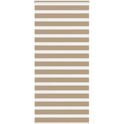 Image of vidaXL Zebra Blind Sand Brown 105x200 cm Fabric Width 100.9 Polyester
