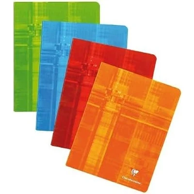 Image of Clairefontaine Ref 382C Staplebound Notebook (48 Sheets) 16.5 x 21cm Size, Squared Rulings, 90gsm Brushed Vellum Paper, Laminated Cardboard Cover Random Colour